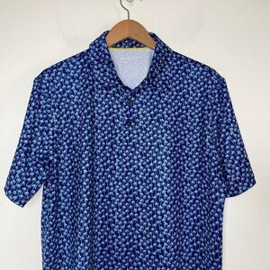 Mackage Men's Navy Palm-Print Polo